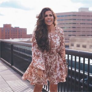 Misa Los Angeles Floral Long Sleeve Mini Dress